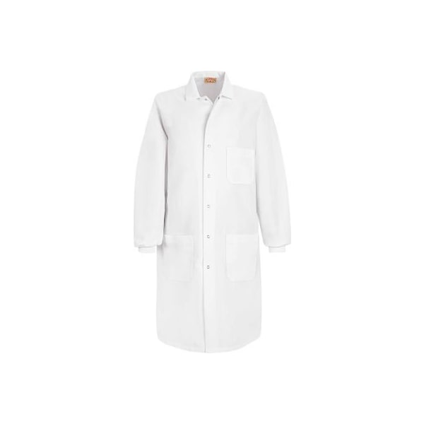Red Kap  Unisex Specialized Cuffed Lab Coat W/Outside Pocket, White, Poly/Combed Cotton, 3XL